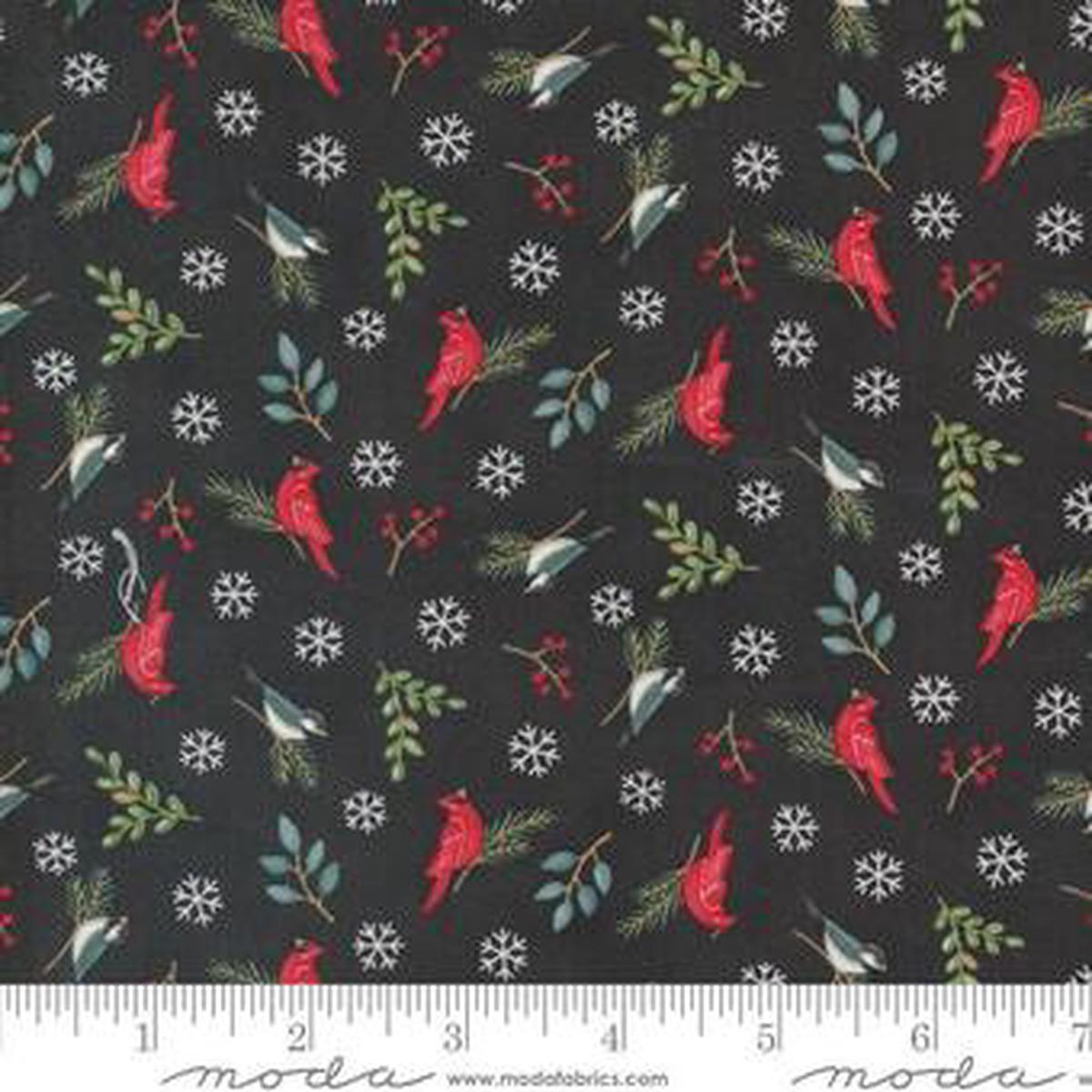 Woodland Winter Charcoal Black Birds