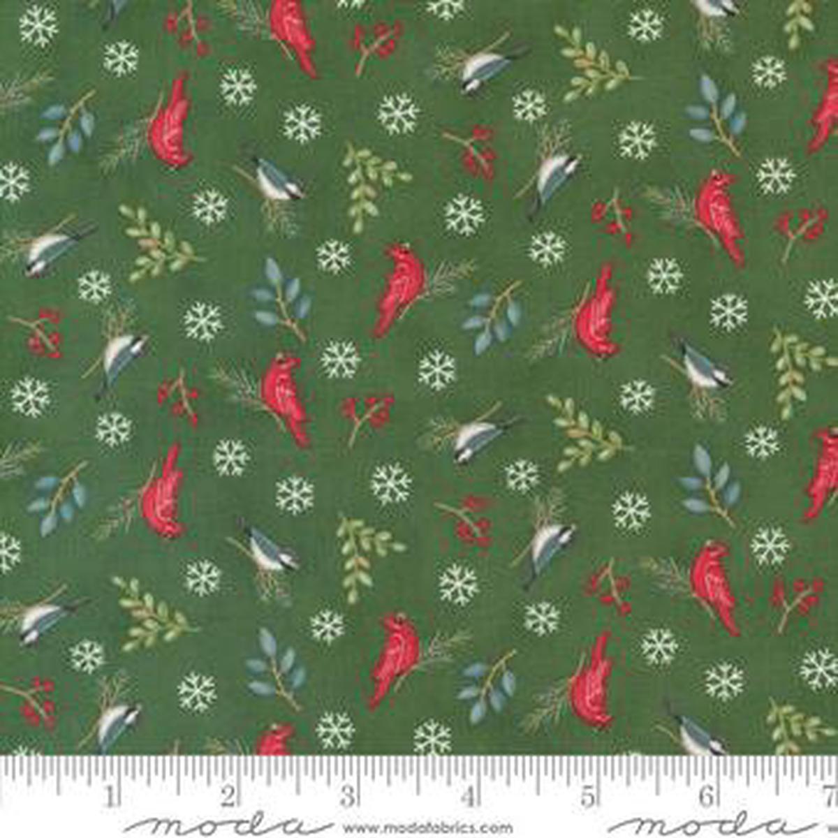 Woodland Winter Pine Green Birds